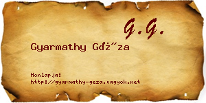 Gyarmathy Géza névjegykártya