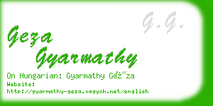 geza gyarmathy business card